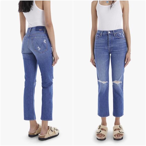 Mother Superior The Tomcat Jeans Blue Playing with Scissors Ankle Straight US 25 - Picture 1 of 16